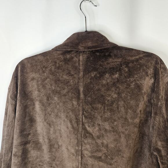 Y2K Vintage Newport Harbor Men's Classic Brown Suede Jacket Medium - Picture 6 of 11